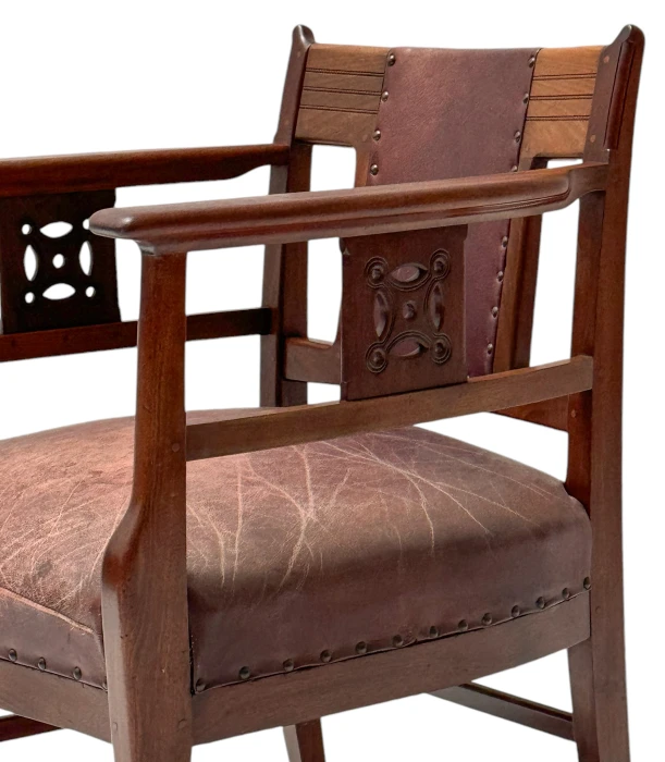Jac. van den Bosch Arts & Crafts Club Chair for 't Binnenhuis Amsterdam, 1900s